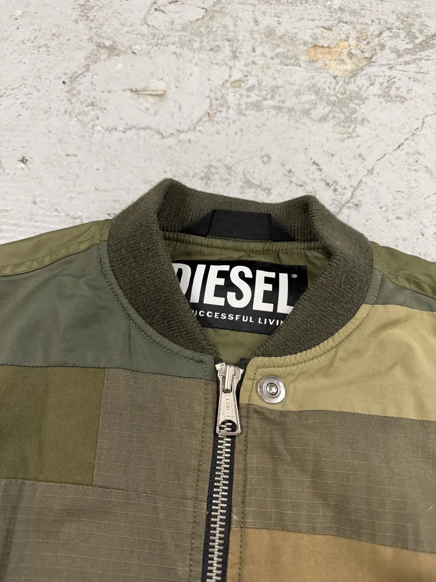 Diesel Khaki Camo Panel Bomber Jacket wsjlaLs 11