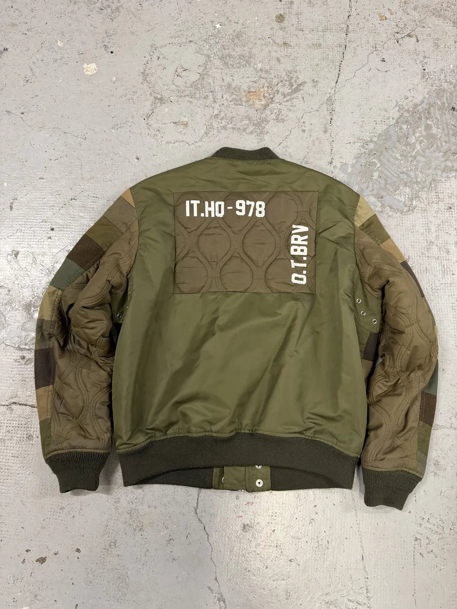 Diesel Khaki Camo Panel Bomber Jacket wsjlaLs 4