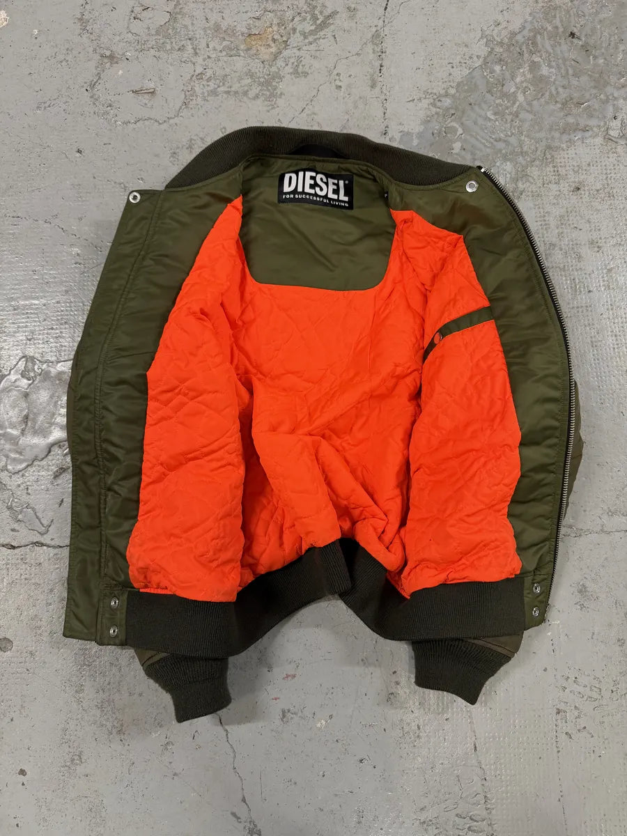 Diesel Khaki Camo Panel Bomber Jacket wsjlaLs 7