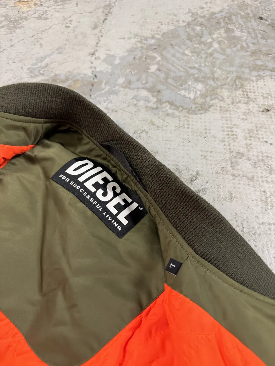 Diesel Khaki Camo Panel Bomber Jacket wsjlaLs 9