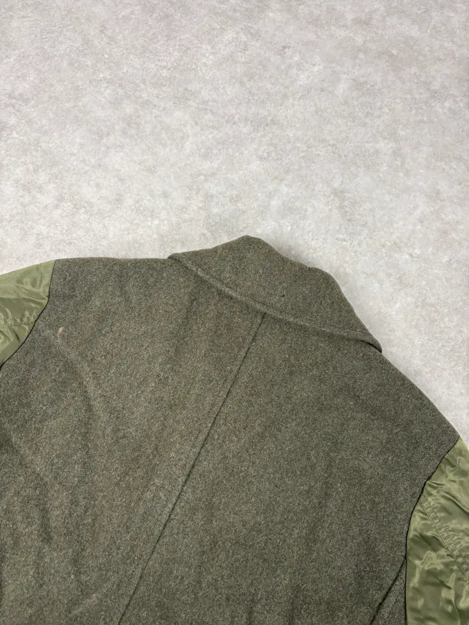 Diesel Khaki Green Caban Wool & Nylon Hybrid Bomber Jacket VhhIsaq 5