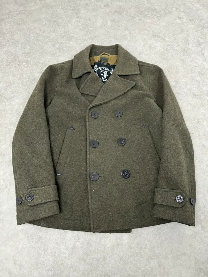 Diesel Khaki Green Wool Duffle Coat tftHRtu 3