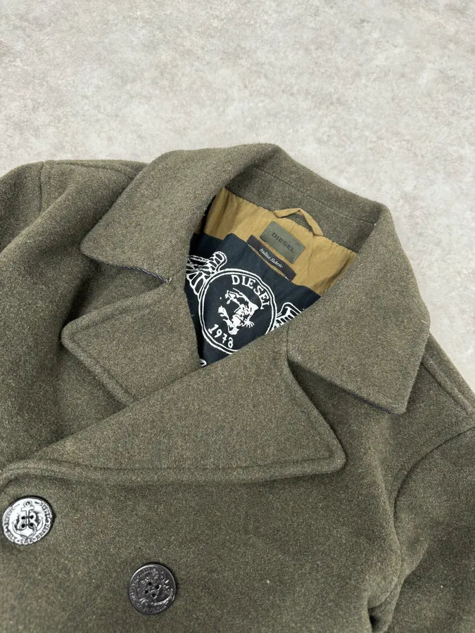 Diesel Khaki Green Wool Duffle Coat tftHRtu 4