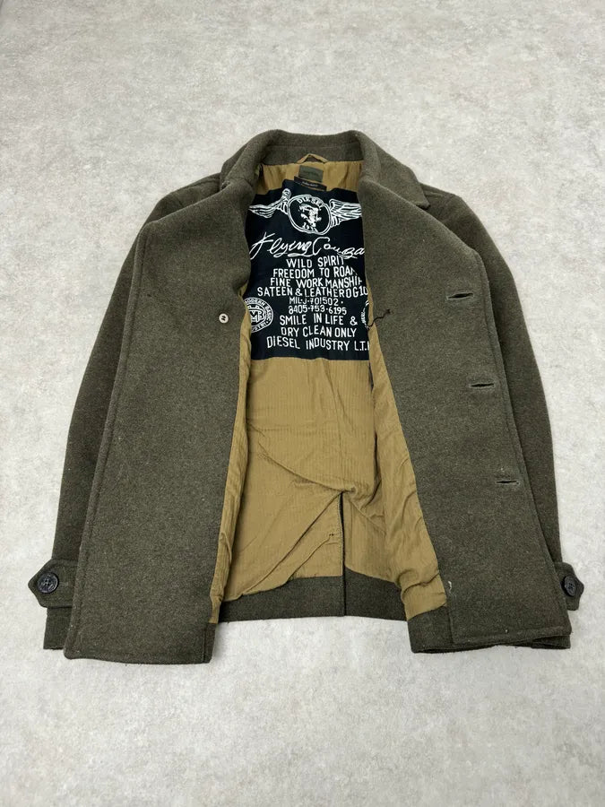 Diesel Khaki Green Wool Duffle Coat tftHRtu 7