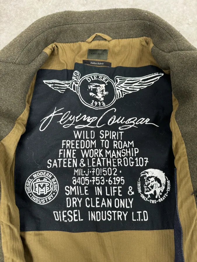 Diesel Khaki Green Wool Duffle Coat tftHRtu 8