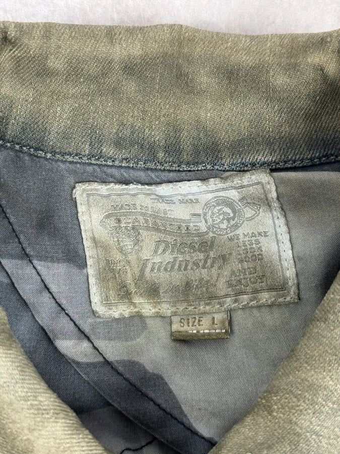 Diesel Khaki Mud Wash Waxed Denim Jacket GgDHTEC 9