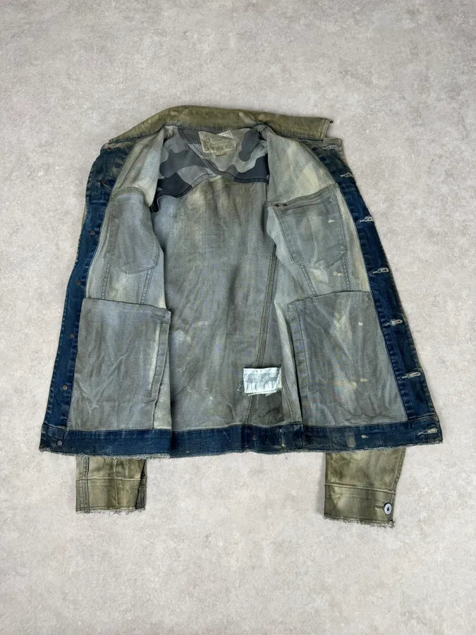 Diesel Khaki Mud Wash Waxed Denim Jacket GgDHTEC 7