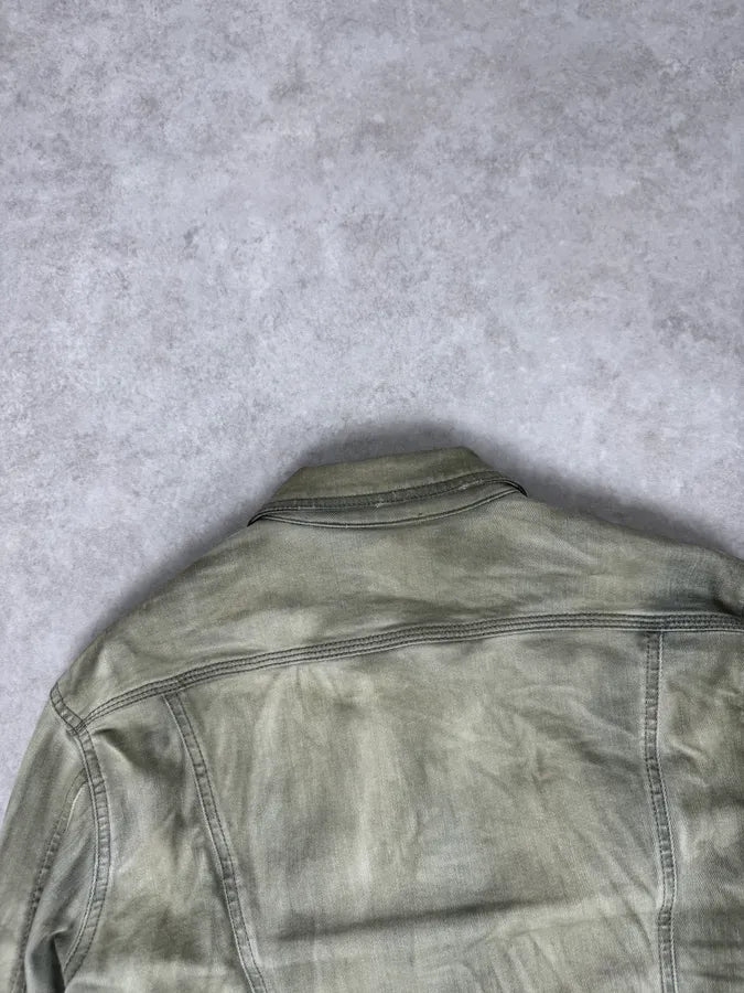 Diesel Khaki Mud Wash Waxed Denim Jacket GgDHTEC 6