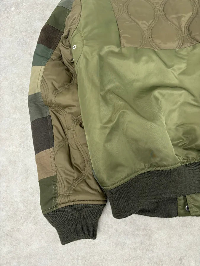 Diesel Khaki Green Nylon Striped Bomber Jacket SGeEDAf 9