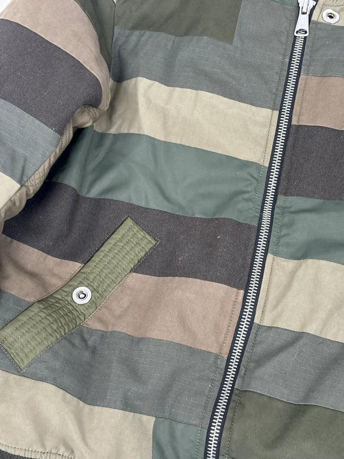 Diesel Khaki Green Nylon Striped Bomber Jacket SGeEDAf 7