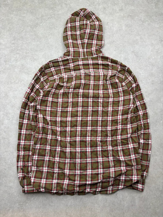 Diesel Khaki Plaid Cozy Zip-up Hoodie vyzpsrZ 4