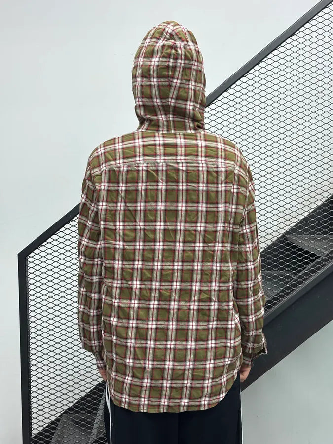 Diesel Khaki Plaid Cozy Zip-up Hoodie vyzpsrZ 2