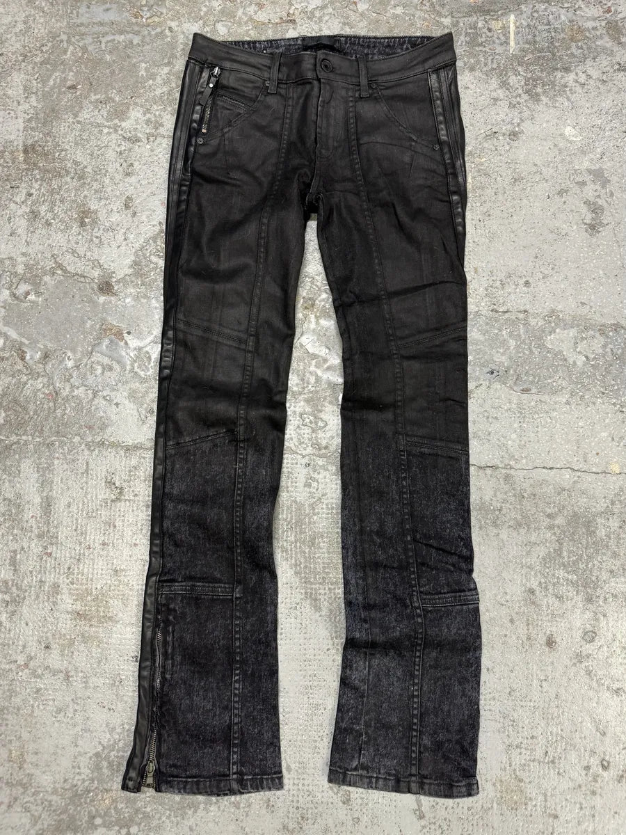 Diesel Leather Waxed Black Skinny Jeans tOVrVNT 0