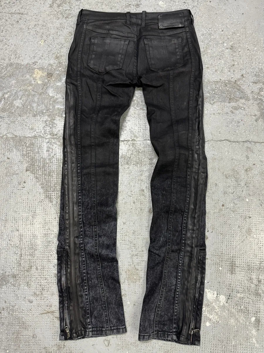 Diesel Leather Waxed Black Skinny Jeans tOVrVNT 1