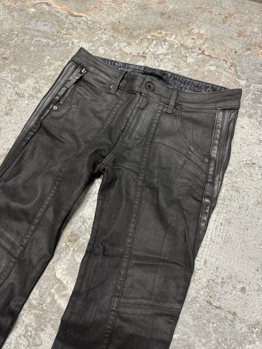 Diesel Leather Waxed Black Skinny Jeans tOVrVNT 2