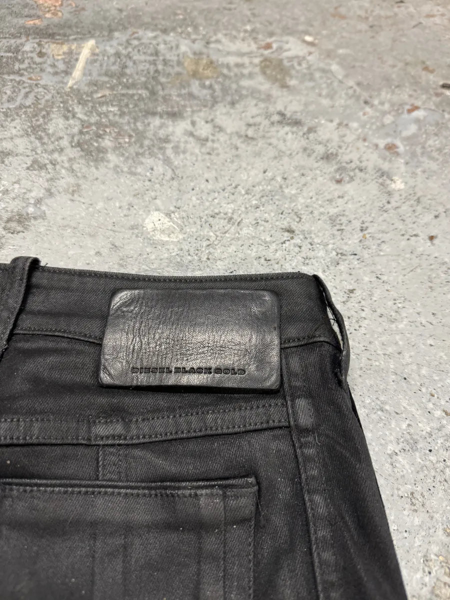 Diesel Leather Waxed Black Skinny Jeans tOVrVNT 3