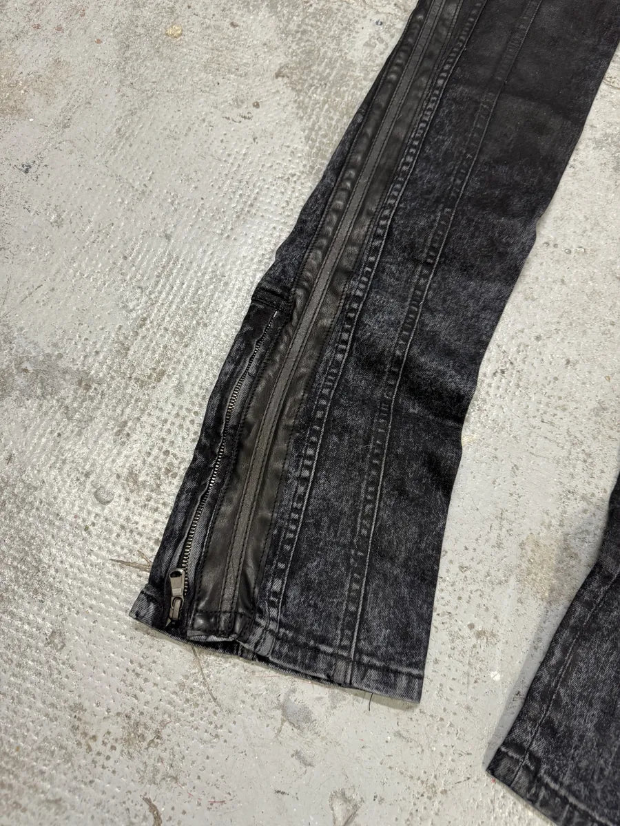 Diesel Leather Waxed Black Skinny Jeans tOVrVNT 5