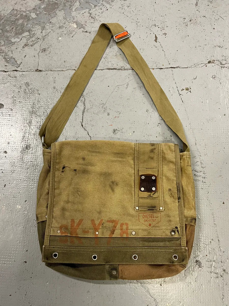 Diesel Military Canva Beige Shoulder Bag CAvKVJZ 0