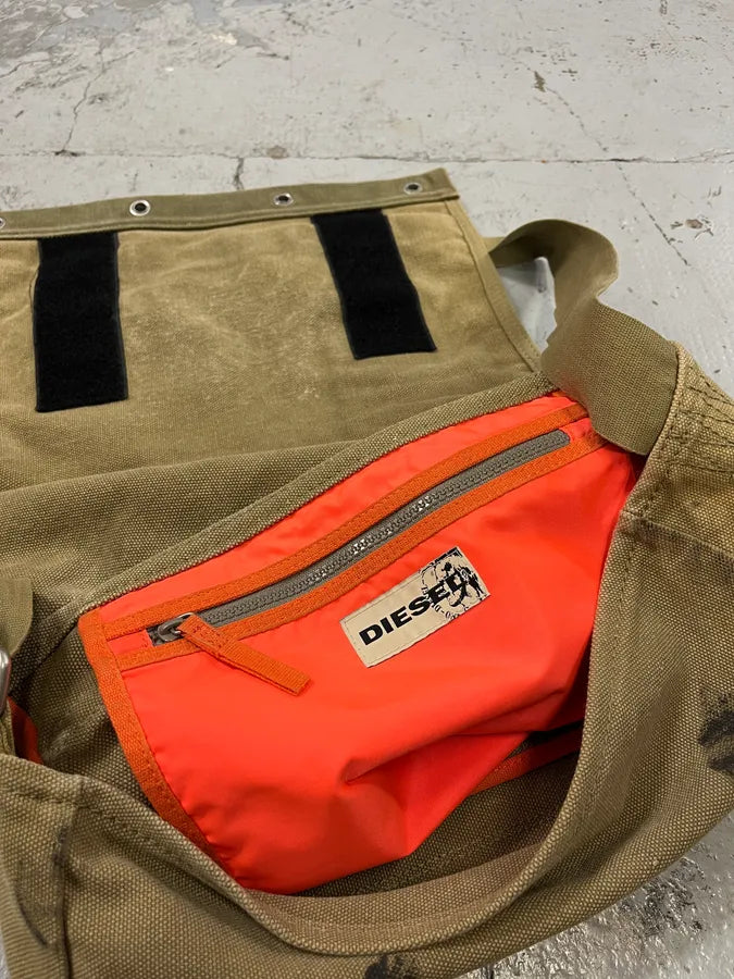 Diesel Military Canva Beige Shoulder Bag CAvKVJZ 9