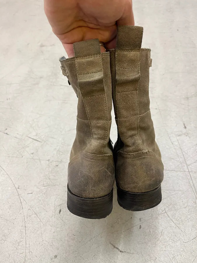 Diesel Military Grey Suede Lace-Up Boots XfuvPfM 4