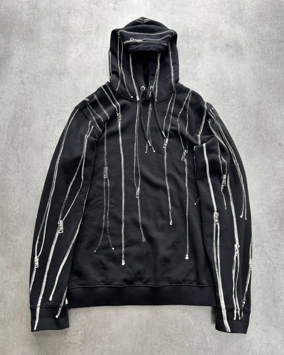 Diesel Multi Zip Printed Black Hoodie xZJbLJu 0