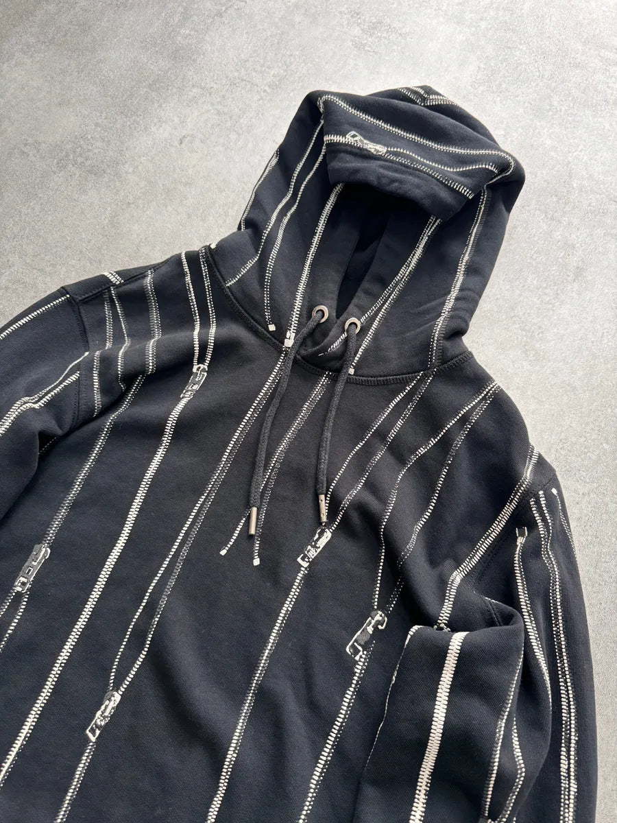 Diesel Multi Zip Printed Black Hoodie xZJbLJu 2
