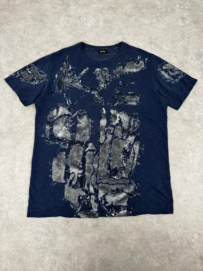 Diesel Navy Bacteria Graphic Print T-Shirt uFJBTyY 0