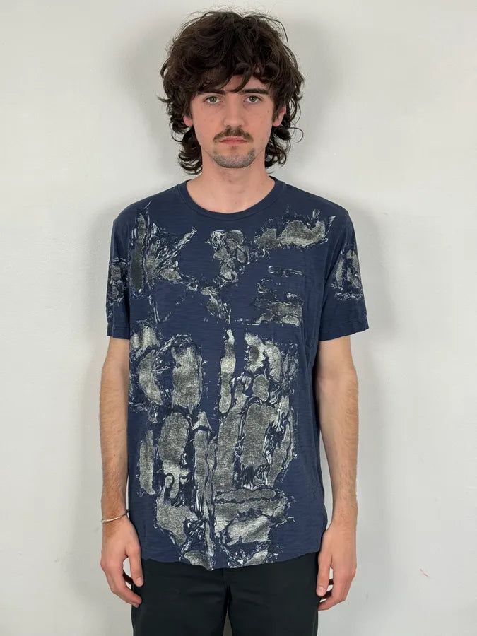 Diesel Navy Bacteria Graphic Print T-Shirt uFJBTyY 1