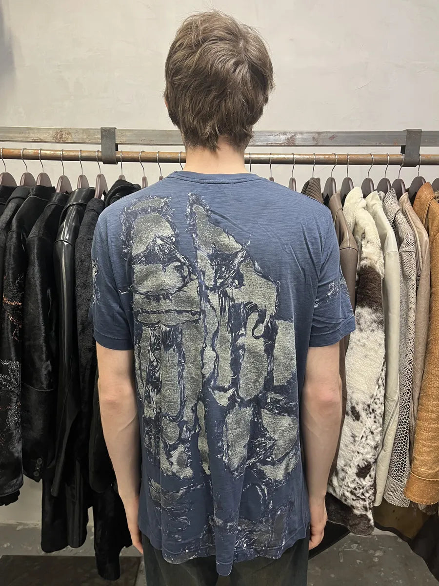 Diesel Navy Distressed Tee-Shirt (S) gUylnoR 3