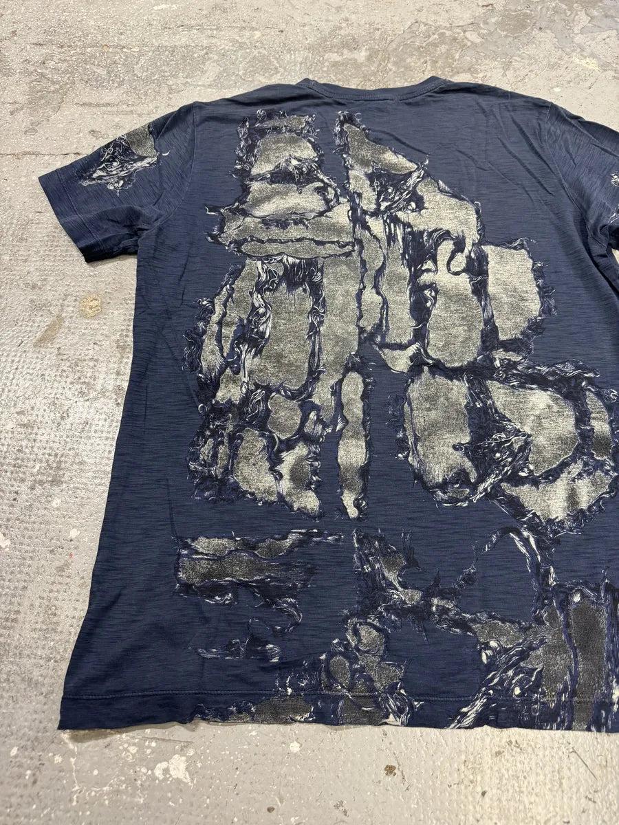 Diesel Navy Distressed Tee-Shirt (S) gUylnoR 4