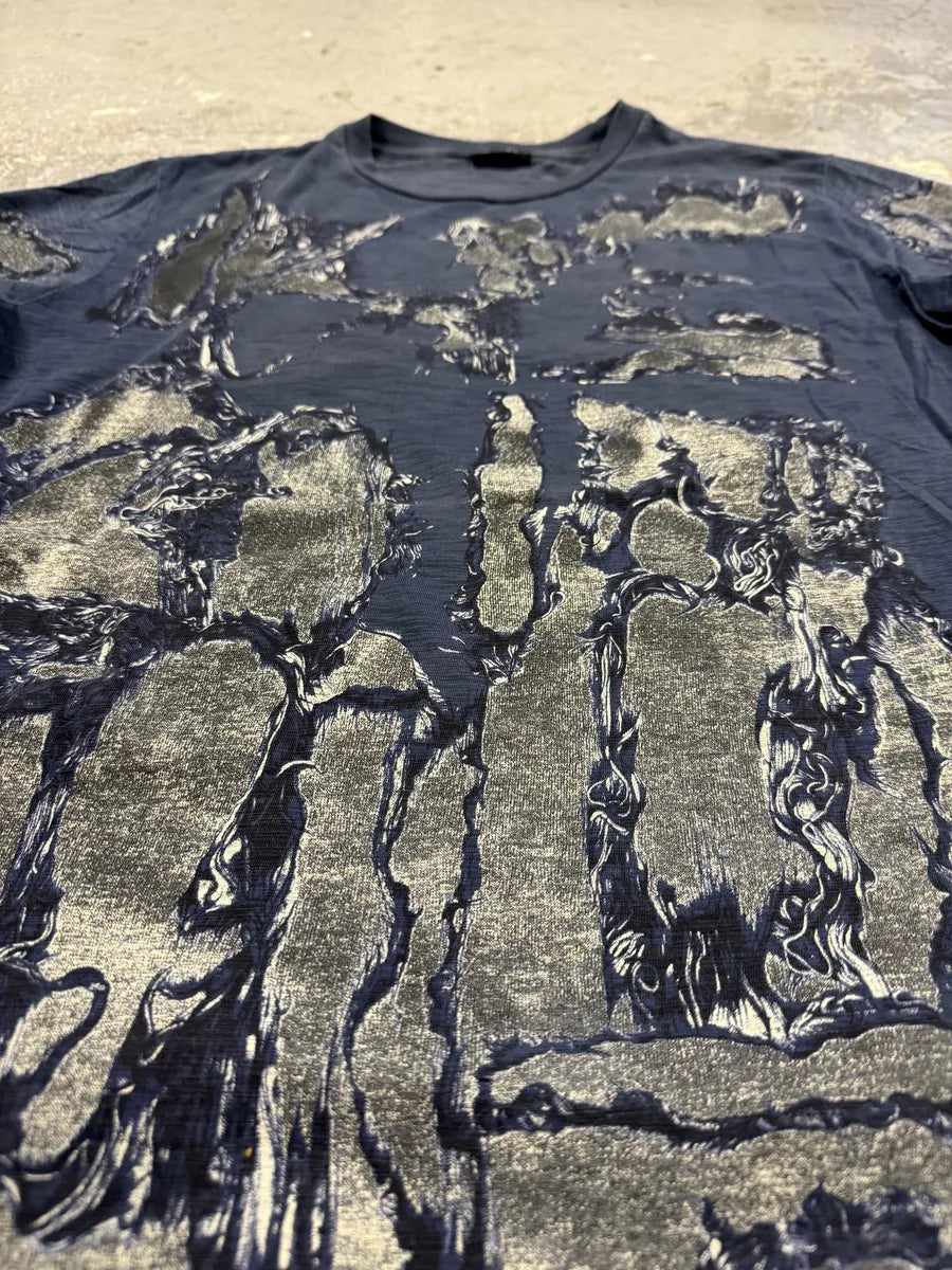 Diesel Navy Distressed Tee-Shirt (S) gUylnoR 6
