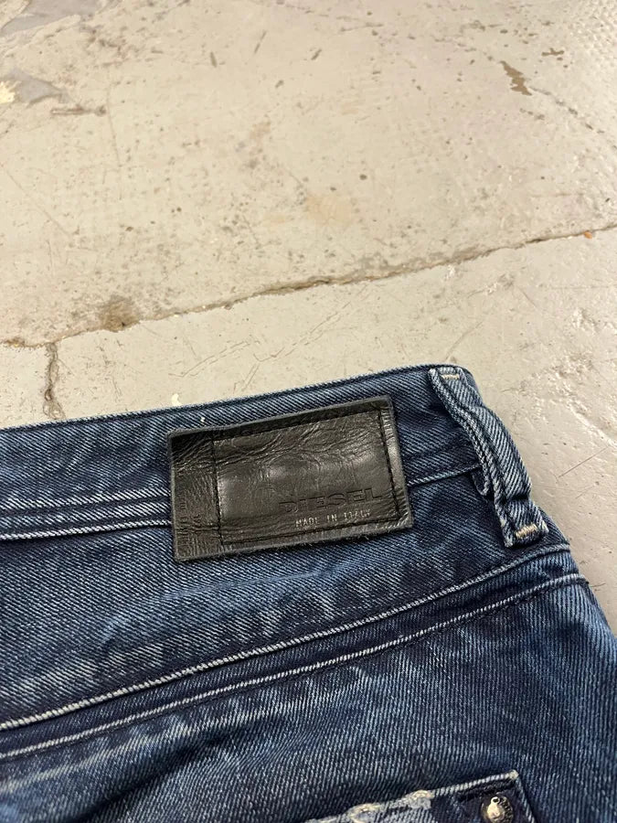 Diesel Navy Faded Distressed Slim Denim Jeans PGgYtcb 8