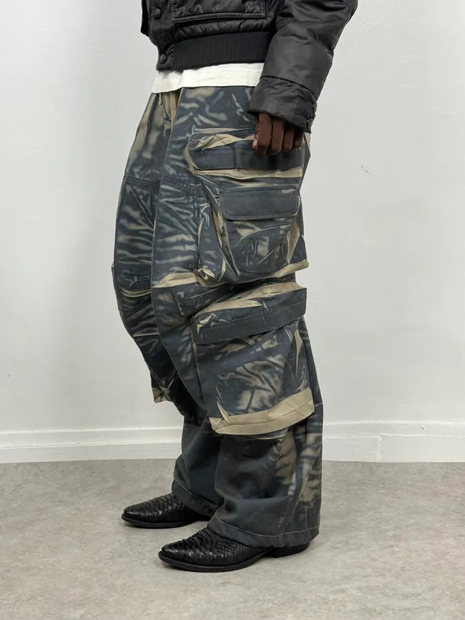 Diesel Navy Multi Pockets Contemporary Splash Cargo Pants BNMQDkd 1