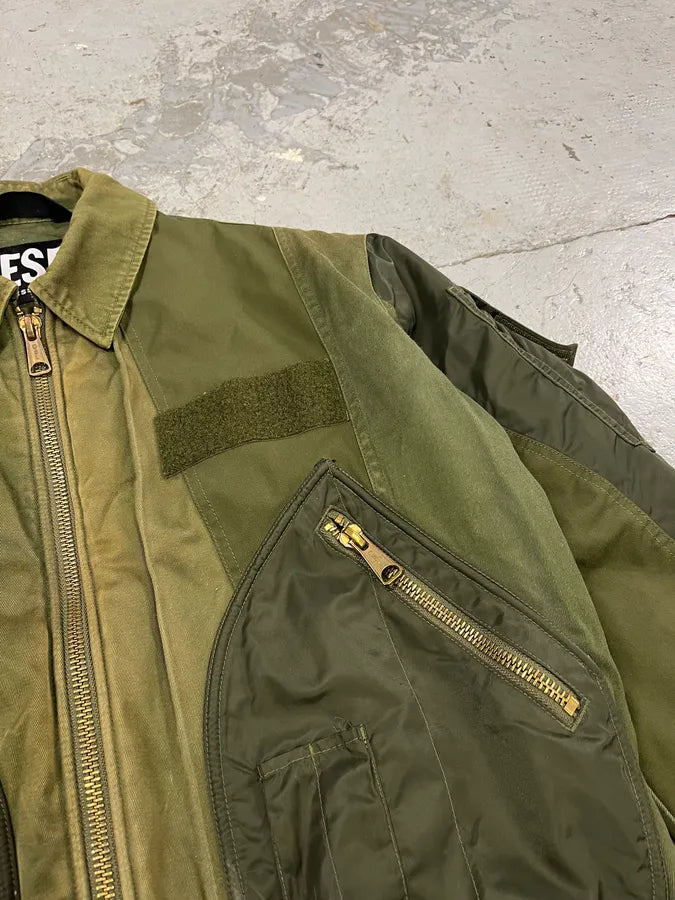 Diesel Olive Green Combat Bomber Jacket DeECzbd 6