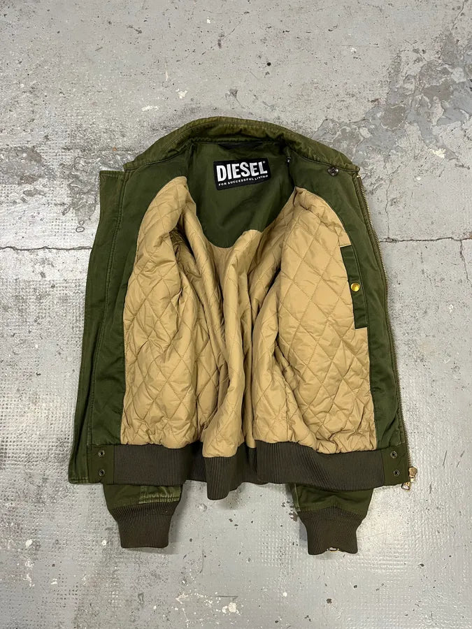 Diesel Olive Green Combat Bomber Jacket DeECzbd 8