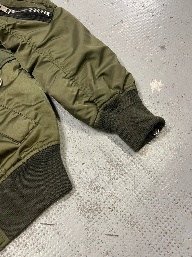 Diesel Olive Multi-Pocket Back Zip Olive Cargo Bomber Jacket yUiKrII 6