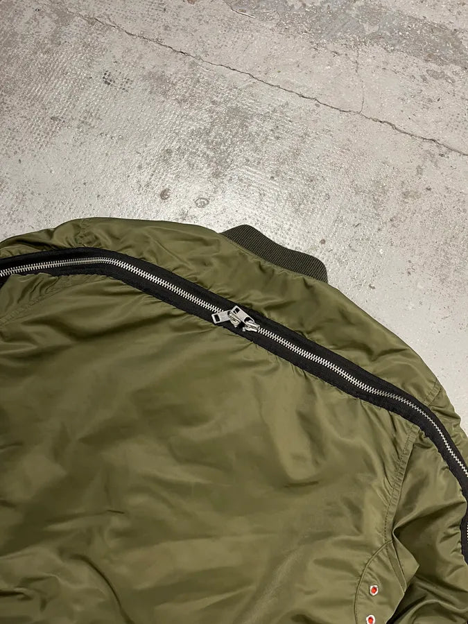 Diesel Olive Multi-Pocket Back Zip Olive Cargo Bomber Jacket yUiKrII 8