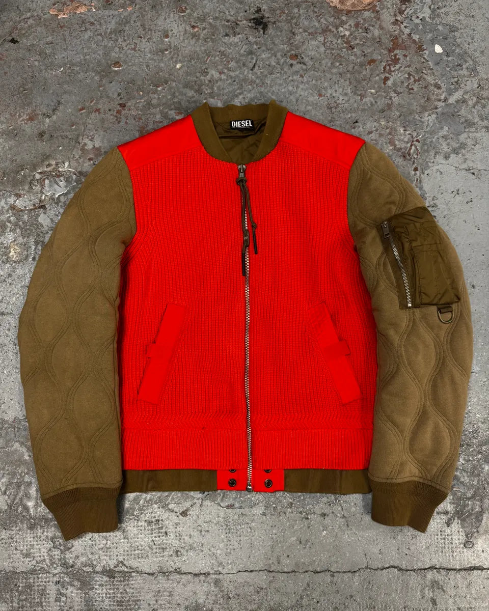 Diesel Orange & Brown Modern Aero Bomber Jacket fTAIXLD 0