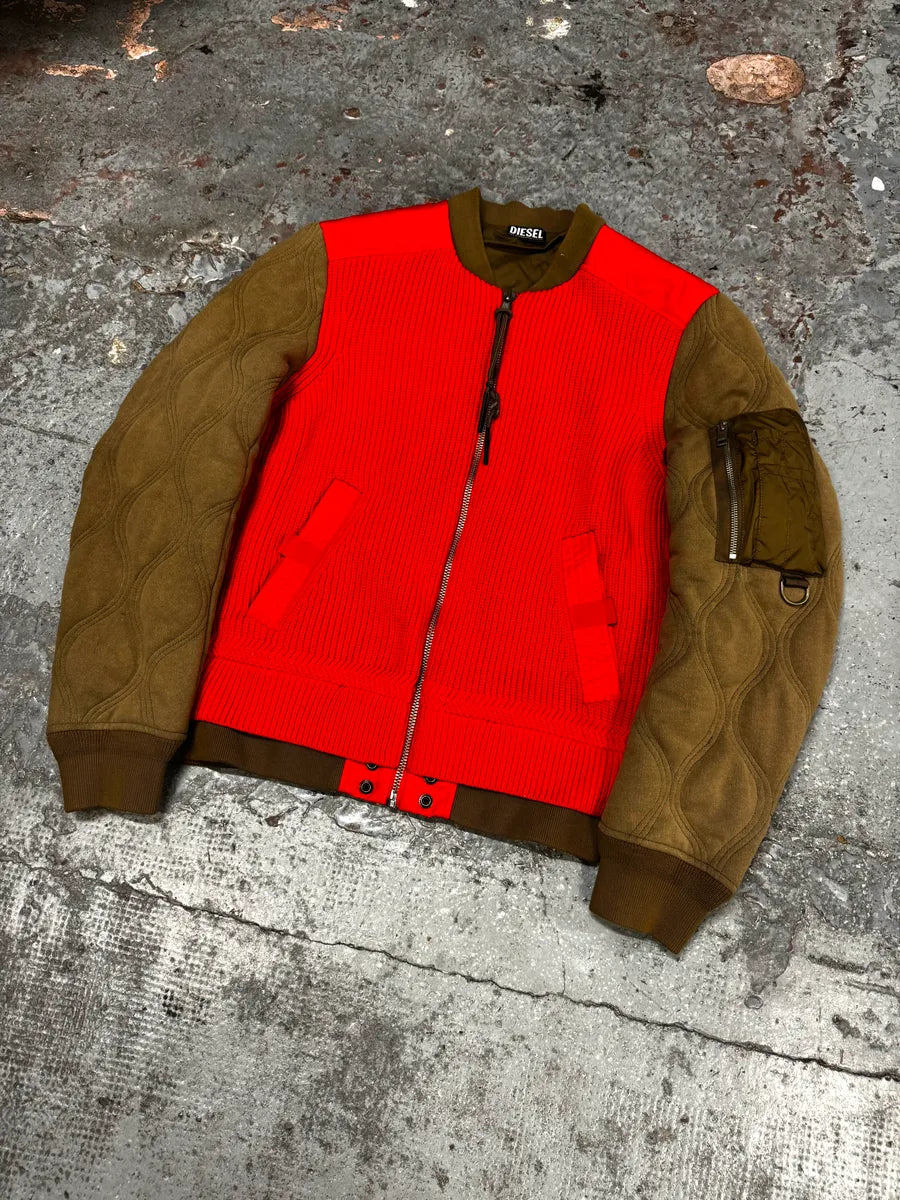 Diesel Orange & Brown Modern Aero Bomber Jacket fTAIXLD 2