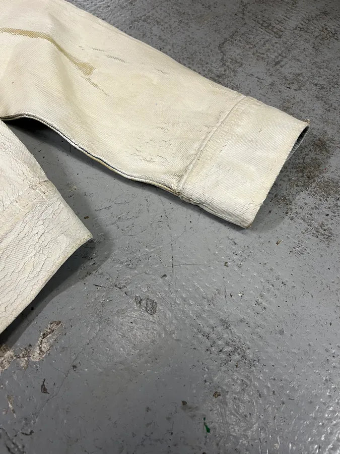 Diesel Overpainted Distressed Cream Denim Jacket DSfCJgC 5