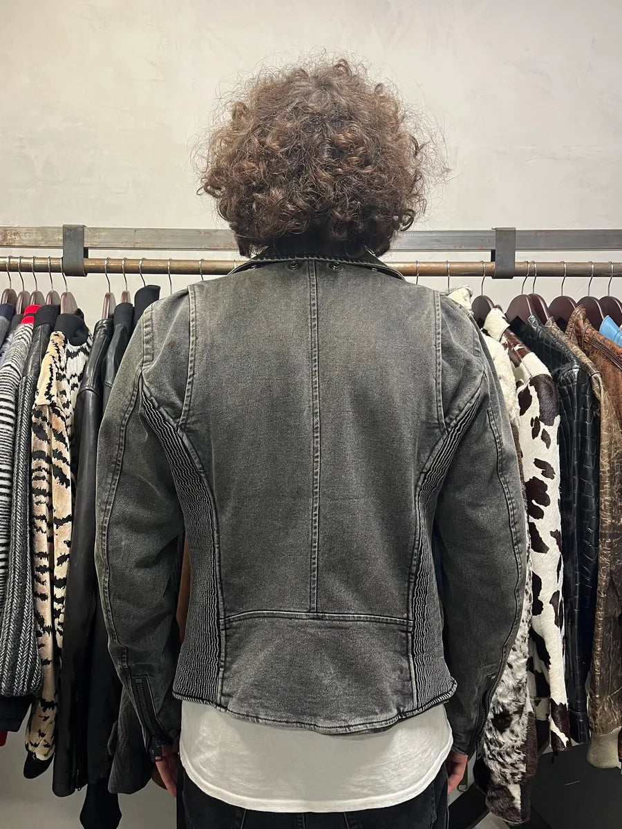 Diesel Raw Grey Denim Perfecto Jacket WxmFUNS 2
