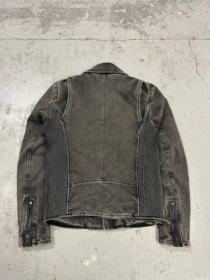 Diesel Raw Grey Denim Perfecto Jacket WxmFUNS 6