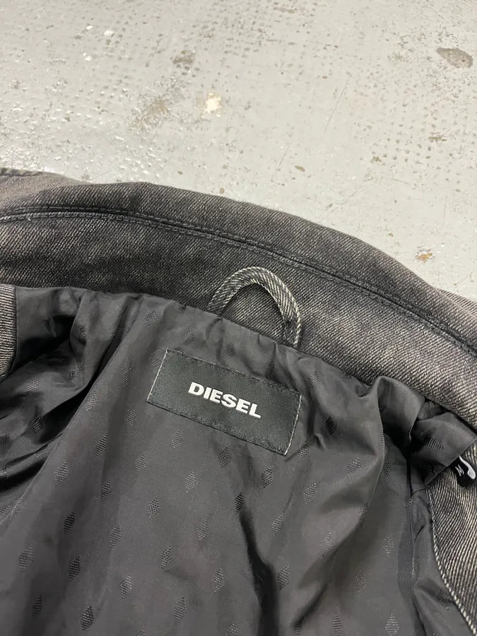 Diesel Raw Grey Denim Perfecto Jacket WxmFUNS 9