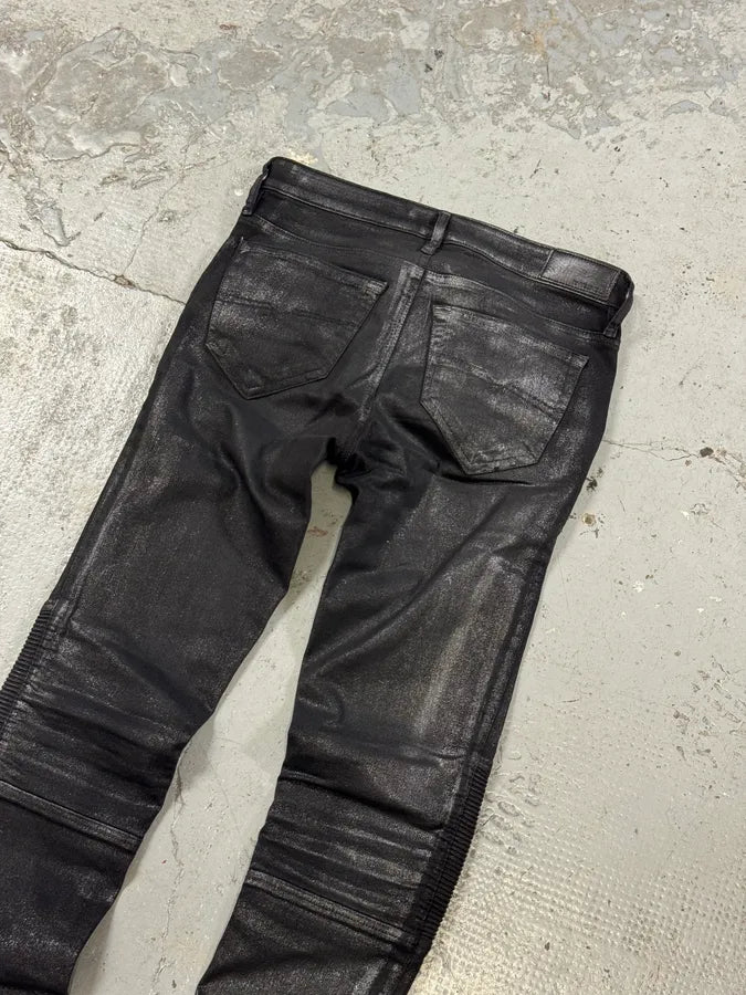 Diesel Skinny Black Glitters Effect Biker Pants jGKKSvu 2