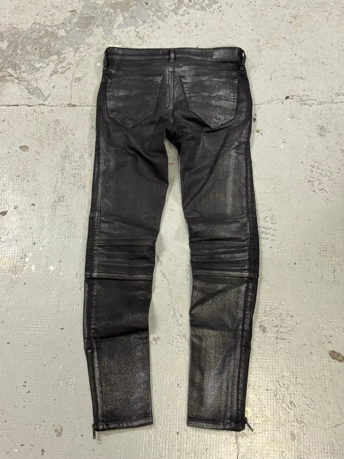Diesel Skinny Black Glitters Effect Biker Pants jGKKSvu 3