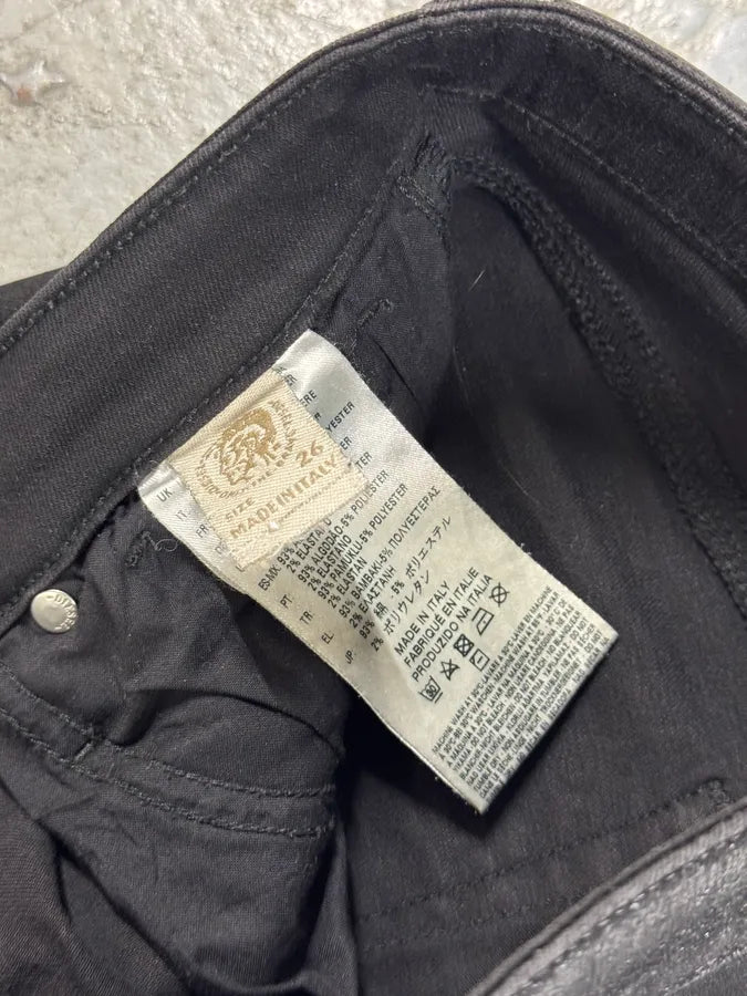 Diesel Skinny Black Glitters Effect Biker Pants jGKKSvu 4