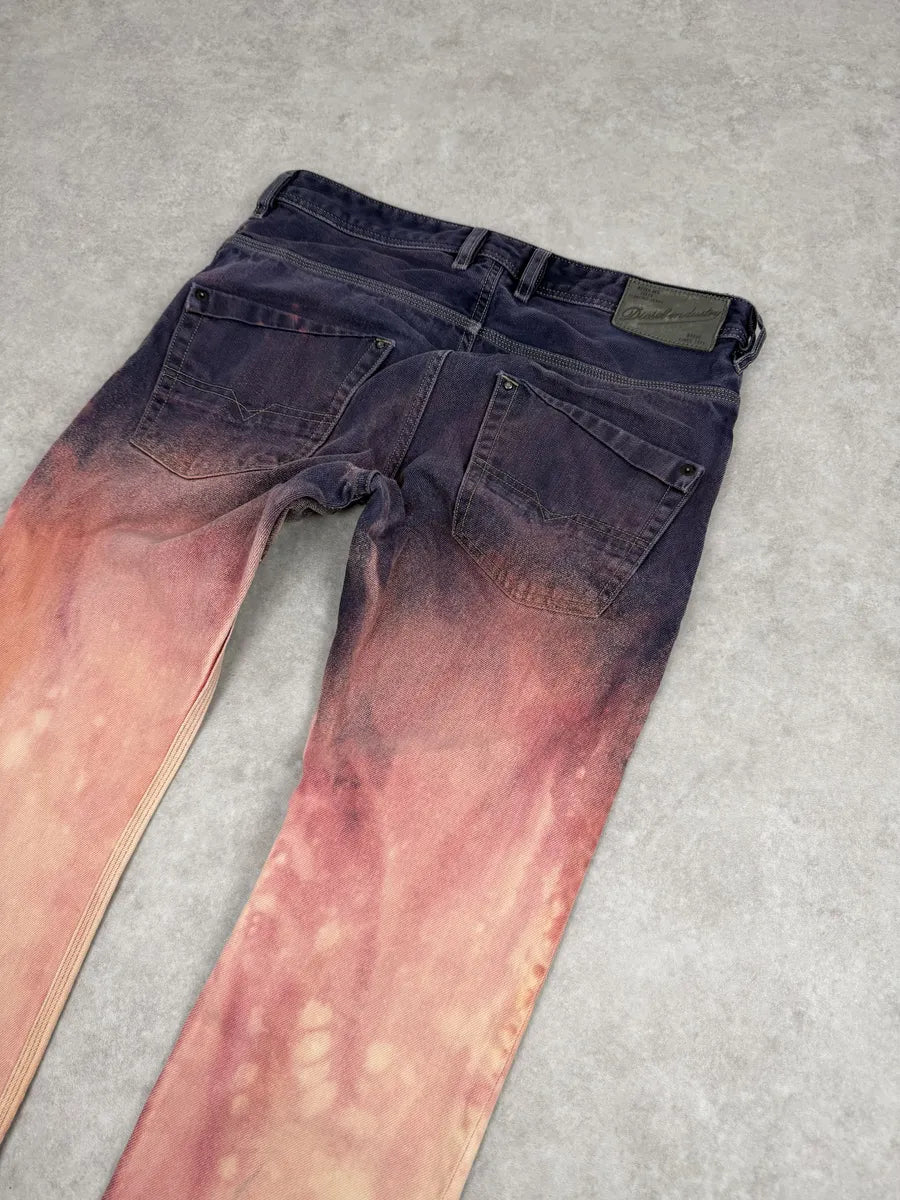 Diesel Slim Bleached Sunset Purple Denim Jeans yEuniSD 5
