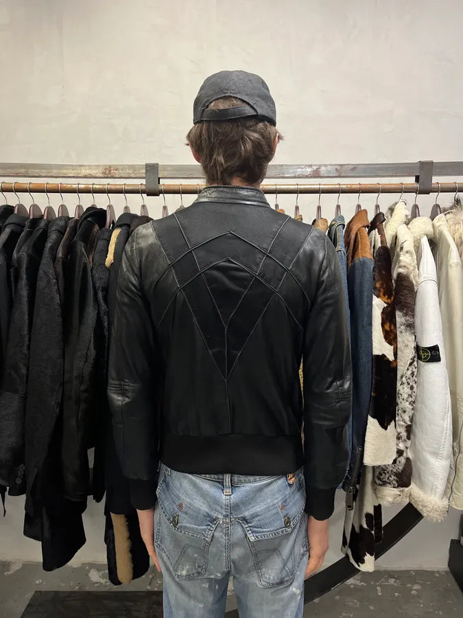 Diesel Speed Black Leather Bomber Jacket (XS/S) 2