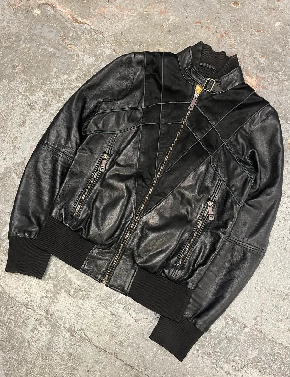 Diesel Speed Black Leather Bomber Jacket (XS/S) 4