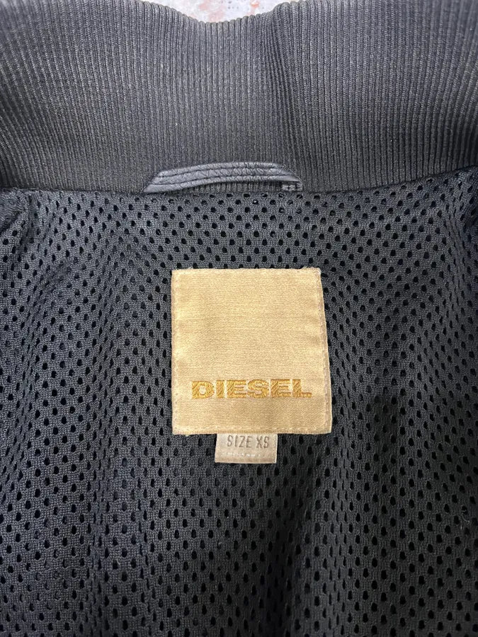 Diesel Speed Black Leather Bomber Jacket (XS/S) 7